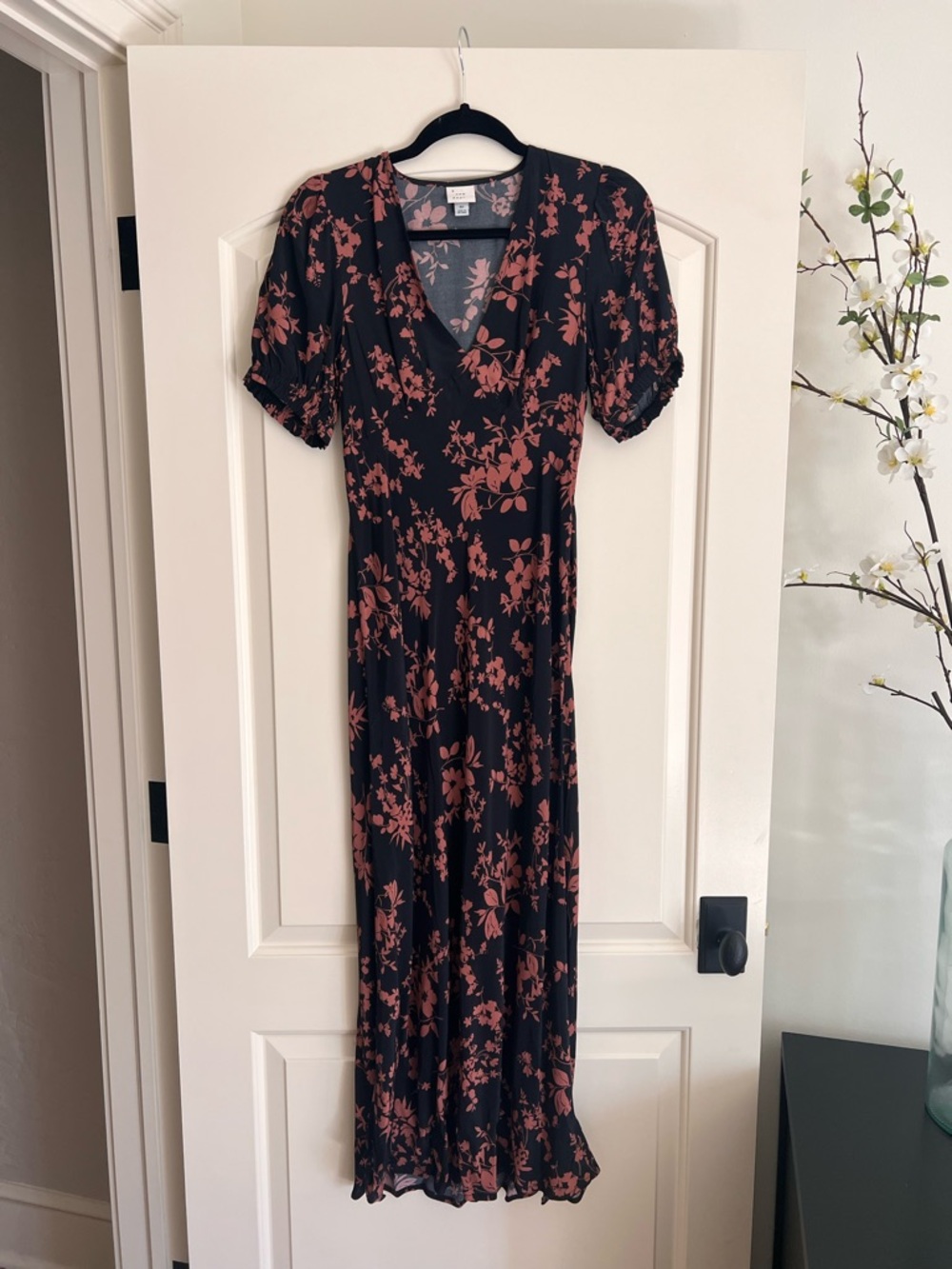 a new day Black Maxi Dress with Dusty Rose Floral